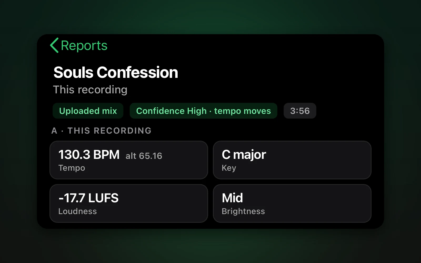 Song breakdown view